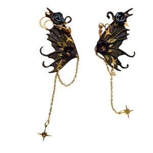 Polymer clay celestial wings earrings